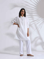 Thumbnail for trueBrowns White Unisex Freesize Kurta