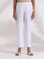 Thumbnail for trueBrowns trueBrown White Cotton Schiffli Kurta Set