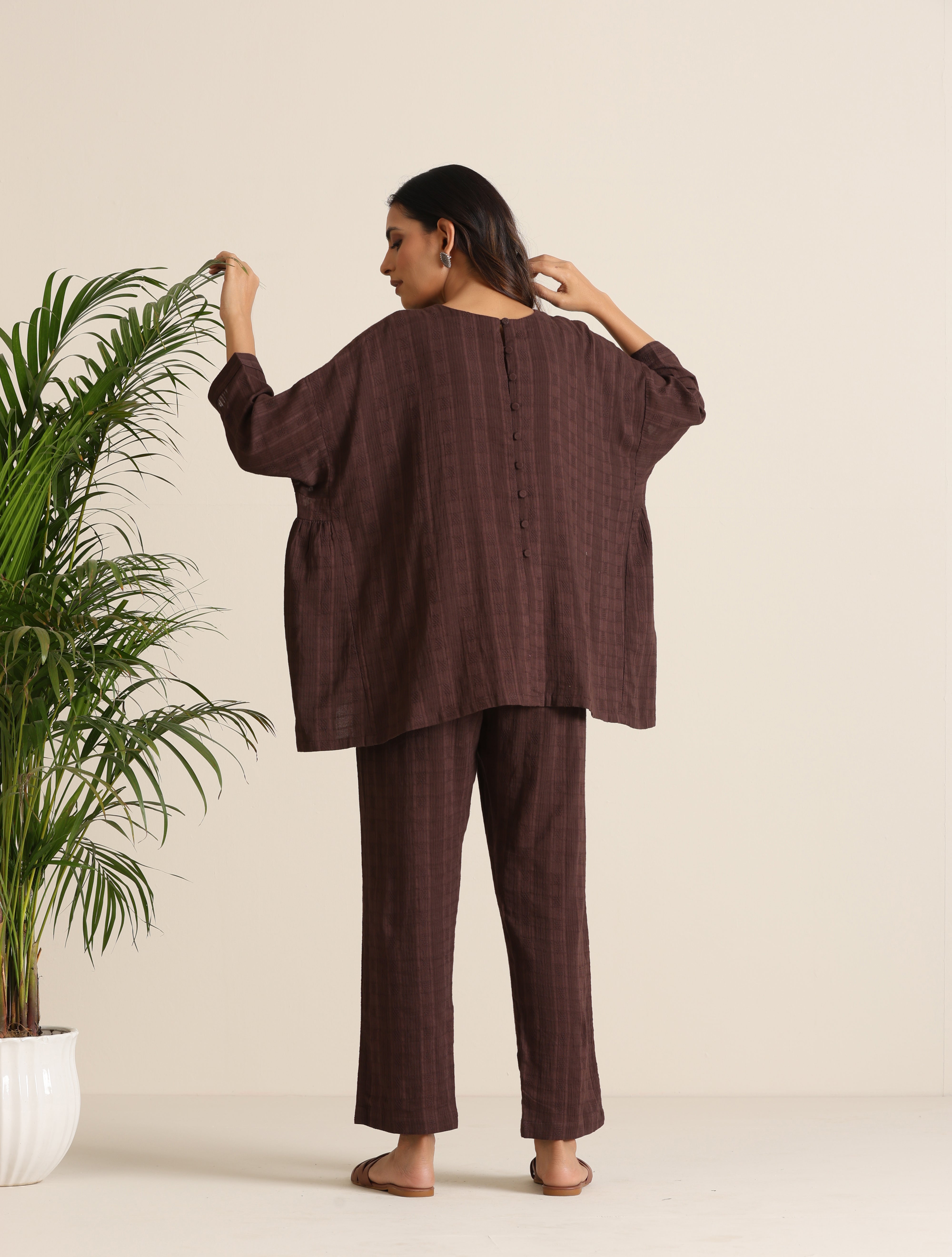 trueBrowns Cola Cotton Dobby Relaxed Co-ord Set