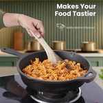 Thumbnail for The Indus Valley CASTrong Cast Iron Cookware Set: Tadka Pan + Cast Iron Tawa With Handle (Pre Seasoned) + Cast Iron Kadai Wok Model + Cast Iron Fry Pan, Kitchen set for Home, 100% Pure, Toxin-free