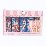 Thumbnail for confect edible patriotic sprinkles mix heart star sprinkles for cake cupcake decorations pack of 5 j4 03