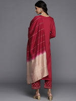 Thumbnail for Varanga Womens Embroidered Kurta Paired With Embroidered Trouser And Ombre Dupatta