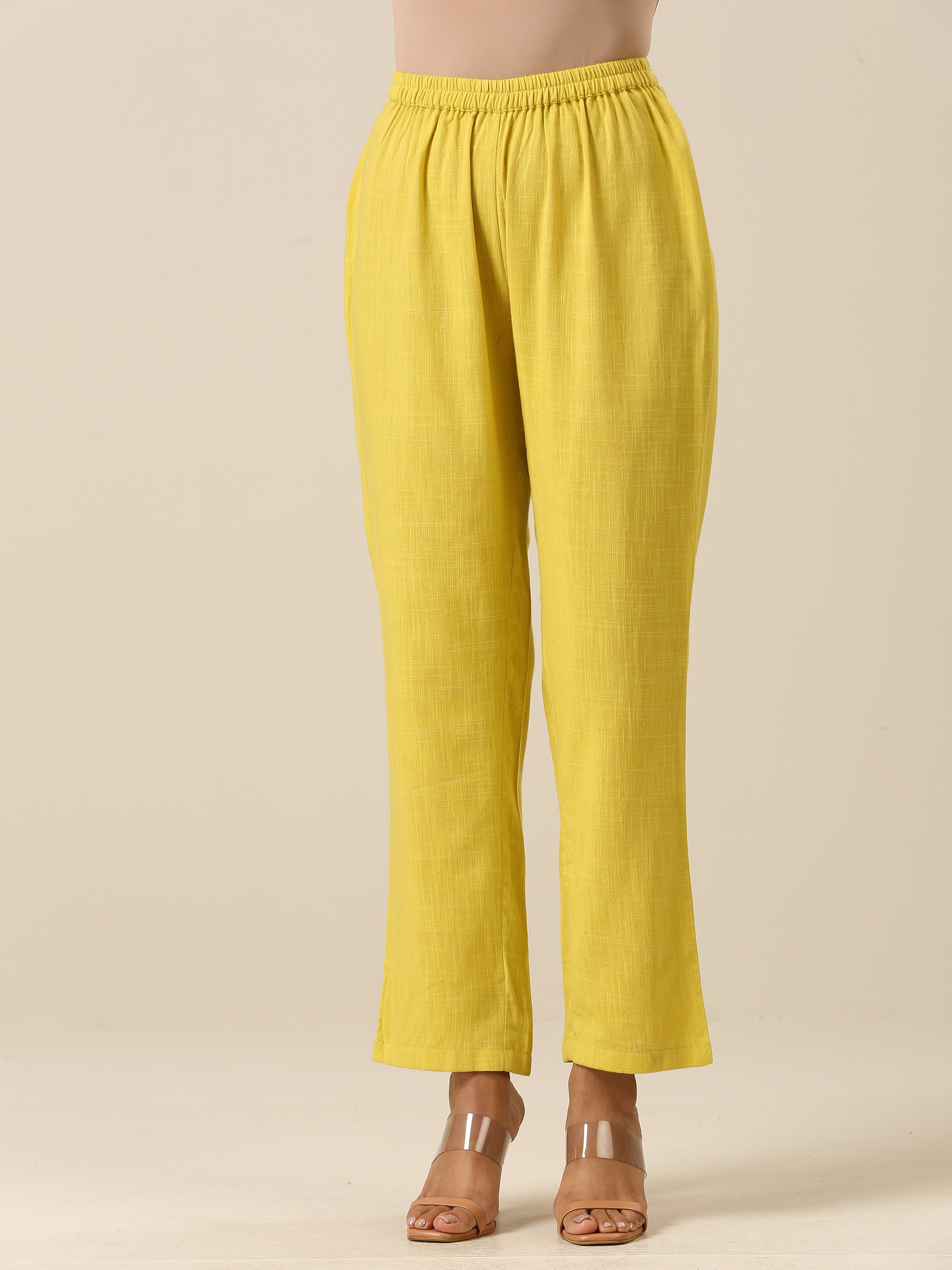 trueBrowns Lime Slub Texture Relax Fit Co-Ord Set - Distacart