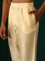 Thumbnail for trueBrowns Men's Ivory Geometric Floral Viscose Silk Co-ord Set - Distacart