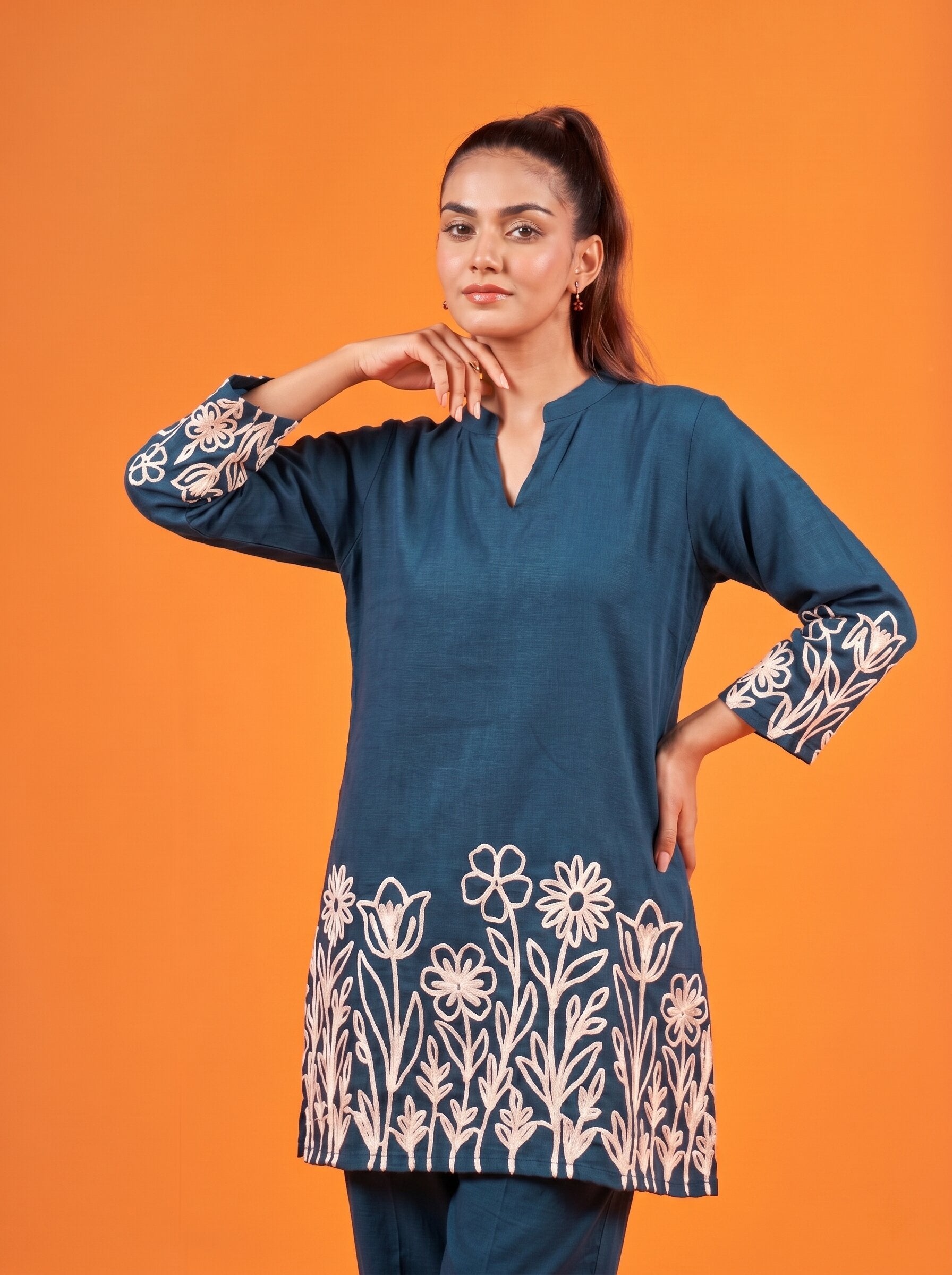 Anaita Teal Stylish Readymade Co-Ords Set - Dista