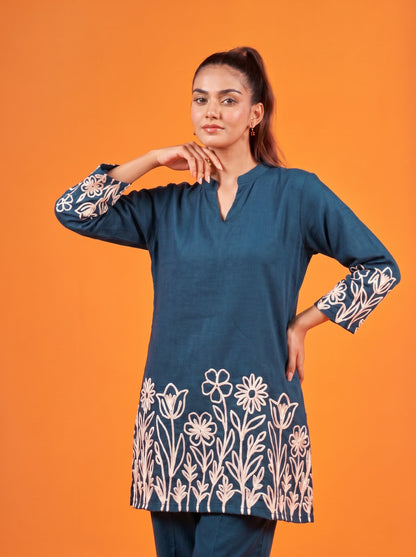 Anaita Teal Stylish Readymade Co-Ords Set - Dista