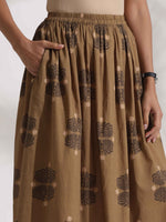 Thumbnail for trueBrowns Beige Cotton Skirt Co-ord Set