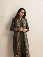 Thumbnail for trueBrowns Green Kashmiri Woollen Jacket 3pc Set