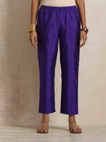 Thumbnail for trueBrowns Lilac Tissue Angrakha Kurta Set
