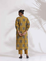 Thumbnail for trueBrowns Green Cotton Print Straight Kurta Set