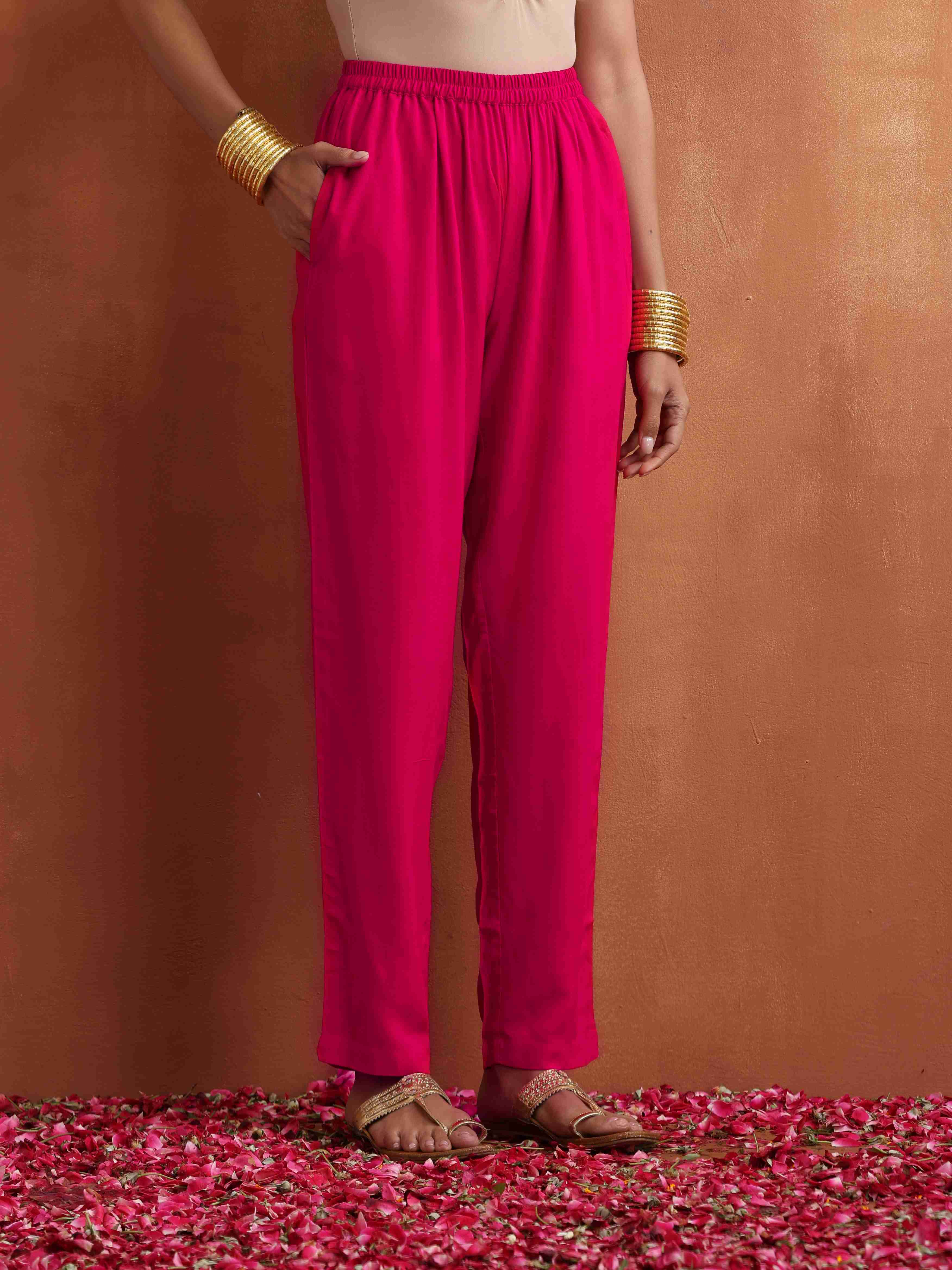 trueBrowns Red Print Flared Anarkali Kurta Set - Distacart