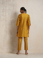 Thumbnail for trueBrowns Gold Silk Kurta Co-ord Set