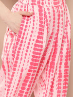 Thumbnail for Ahalyaa Printed One-Shoulder Flared Sleeve Sequinned Kurta with Trousers - Distacart