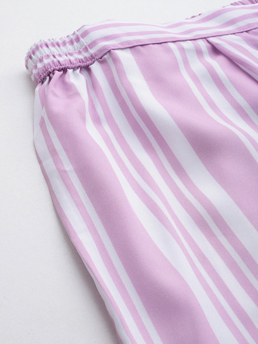 Ahalyaa Plus Size Striped Tunic with Palazzos - Distacart