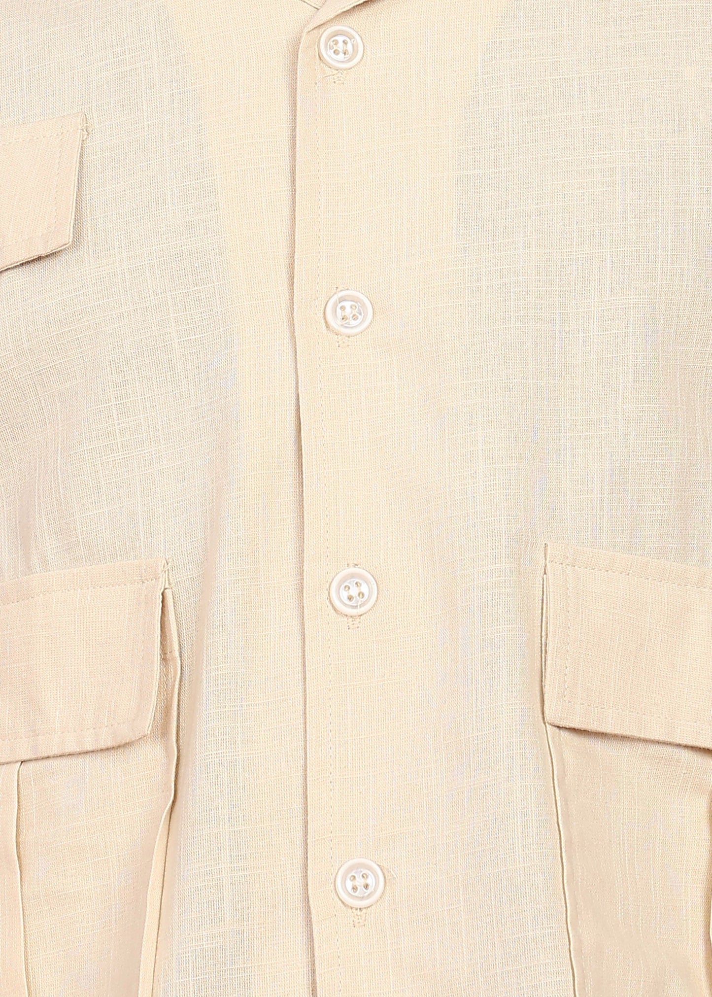 Fabmade Men Beige Cotton Linen Coort-Set Shorts - Distacart