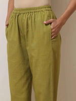 Thumbnail for trueBrowns Brown Cotton Linen Kurta Pant Set