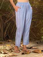Thumbnail for trueBrowns Light Blue Cotton Dobby Flared Co-ord Set