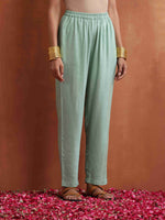 Thumbnail for trueBrowns Beige Palm Print A-line Kurta Set - Distacart
