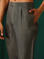 Thumbnail for trueBrowns Men's Grey Diamond Viscose Silk Co-ord Set - Distacart