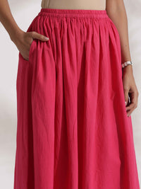 Thumbnail for trueBrowns Pink Cotton Skirt Co-ord Set