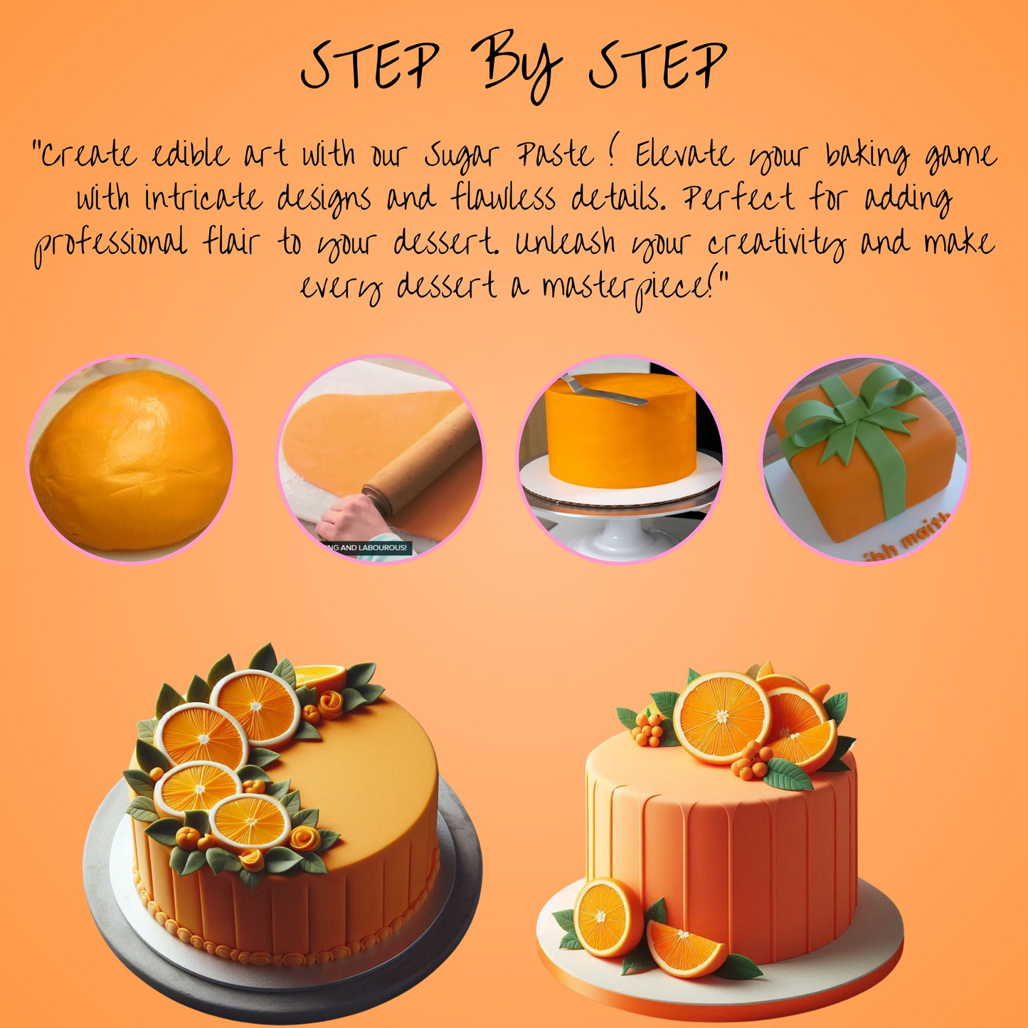 confect citrus orange sugarpaste br b 250 gms b