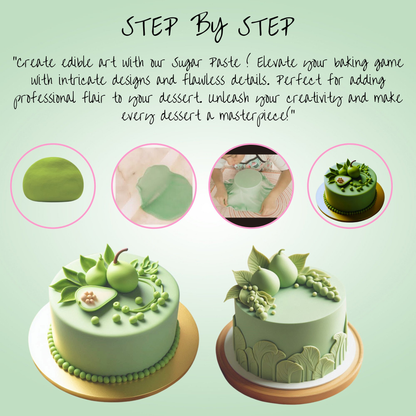 pea green fondant edible sugarpaste 1kg