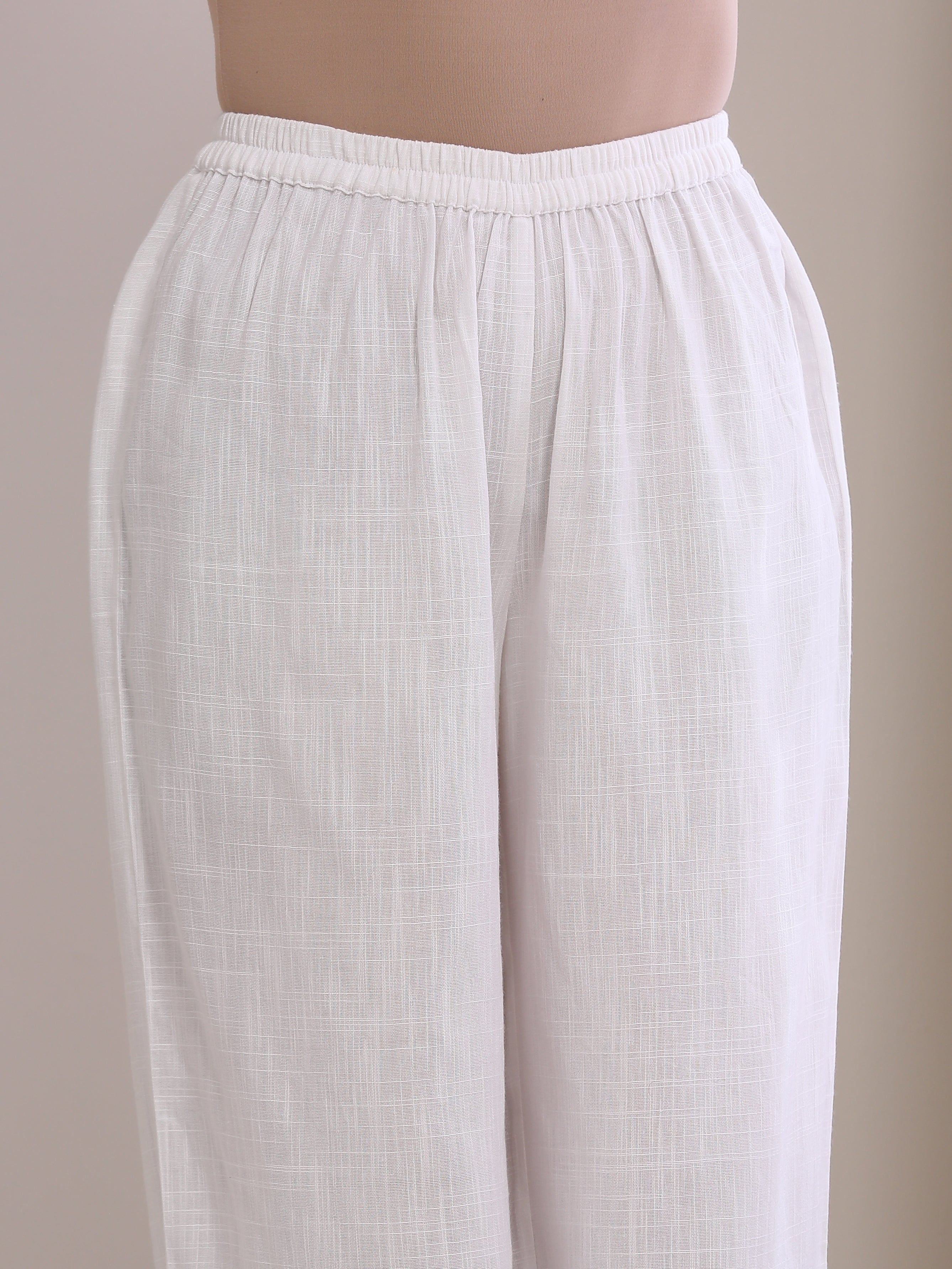 trueBrowns White Slub Texture Short Angrakha Co-Ord Set - Distacart