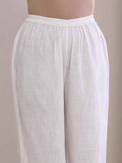 trueBrowns White Slub Texture Short Angrakha Co-Ord Set - Distacart