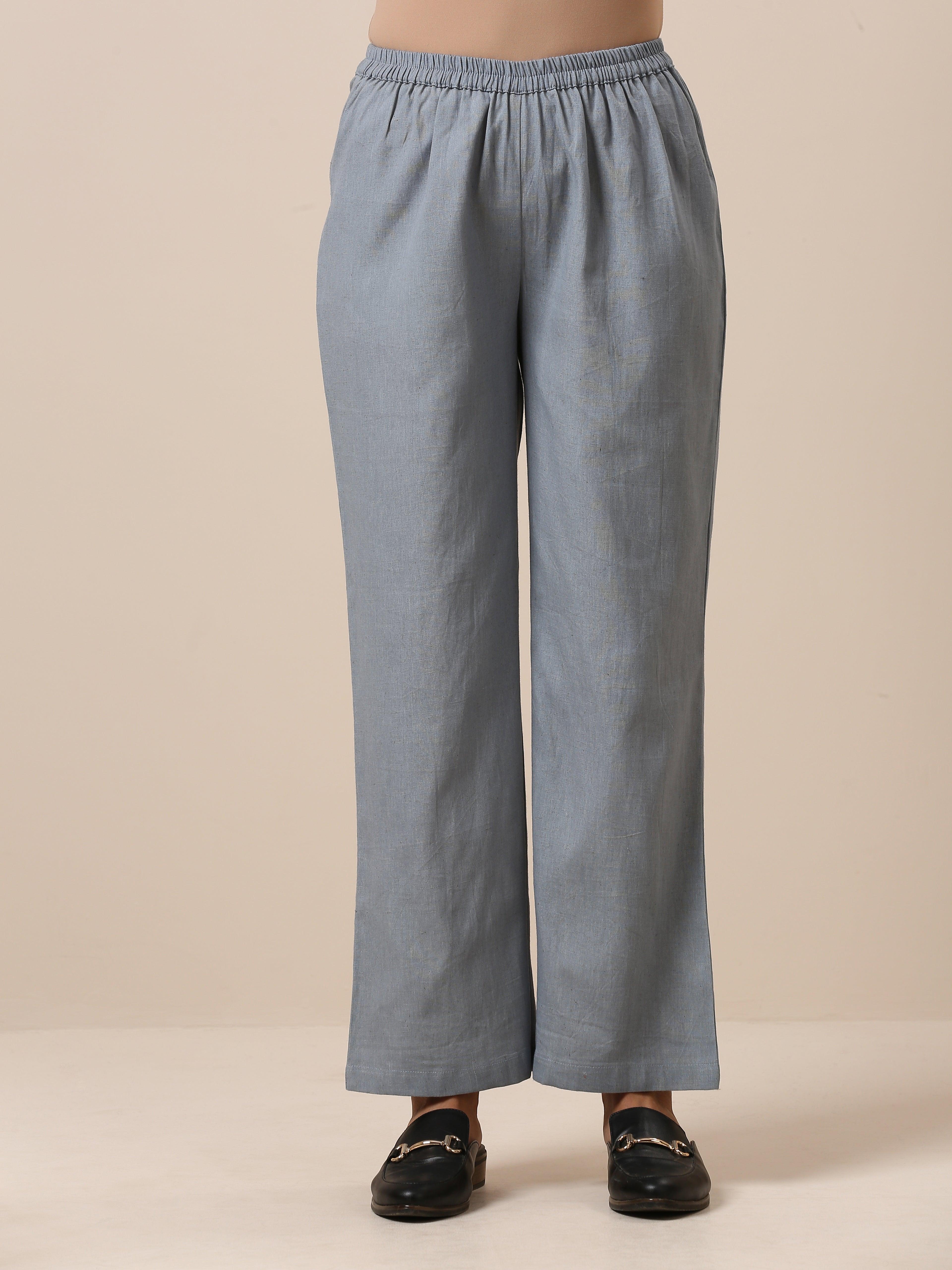 trueBrowns Cotton Steel Blue Short Co-Ord Set | Relove - Distacart