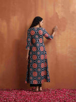 Thumbnail for trueBrowns Black Ajrak Print Kurta Set