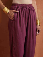 Thumbnail for trueBrowns Purple Print Kurta Co-ord Set