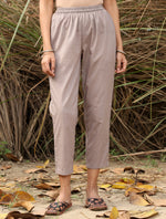 Thumbnail for trueBrowns Grey Cotton Embroidered S/L Kurta Set