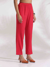 Thumbnail for trueBrowns Red Cotton Print Kurta Co-ord Set