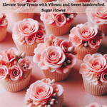 Thumbnail for sugar roses for cake cupcake decoration blush pink 120 gms