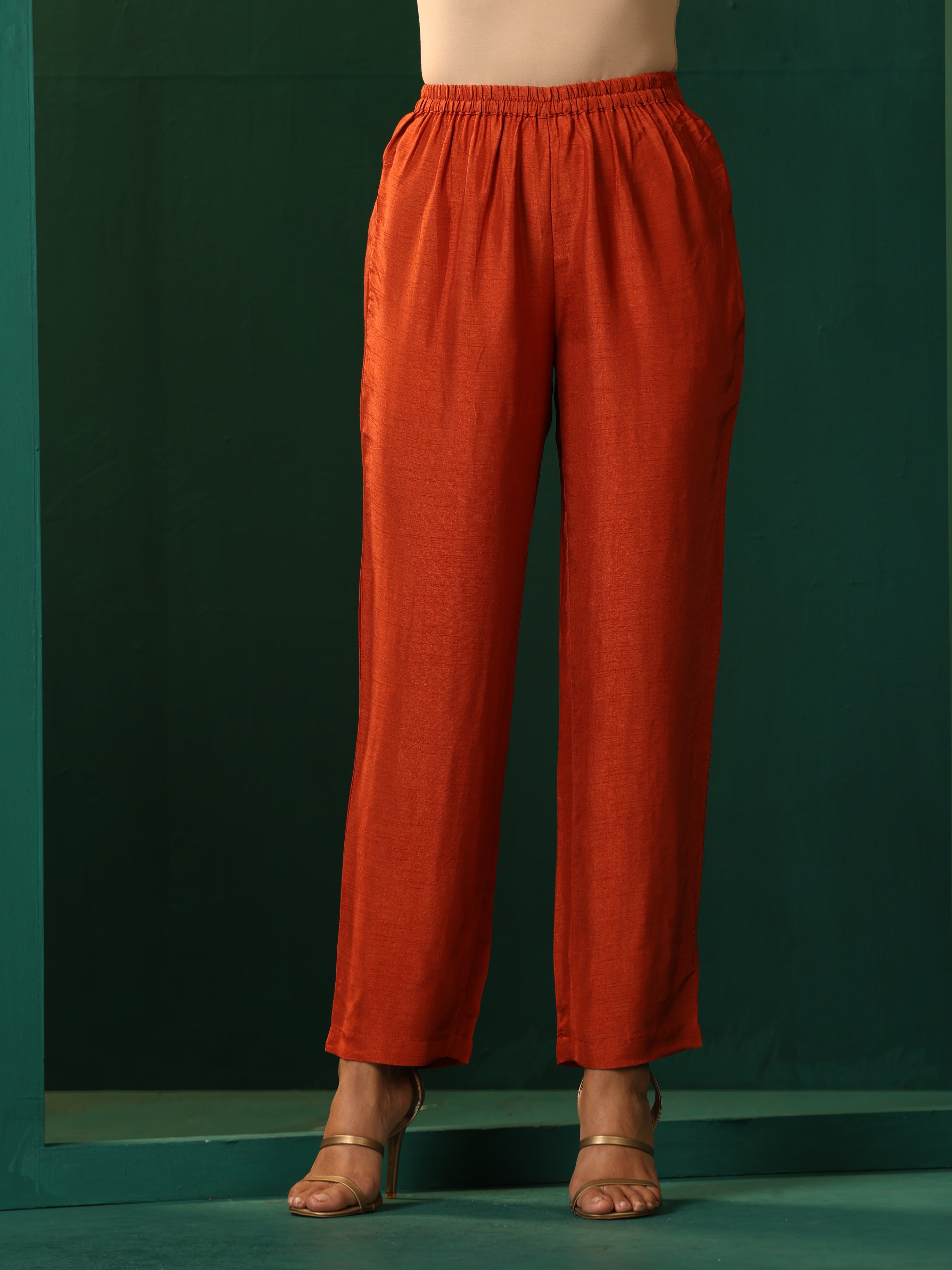 trueBrowns Black Silk High Low Kurta Pant Set - Distacart