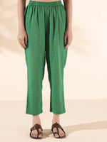 Thumbnail for trueBrowns Green Cotton Long Kurta Pant Set - Distacart
