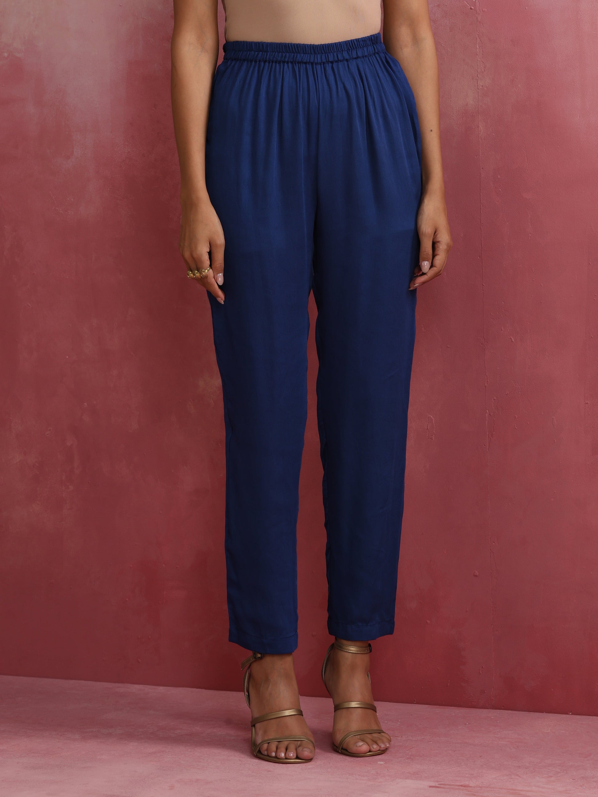 trueBrowns Blue Modal Kimono sleeve Kurta set - Distacart
