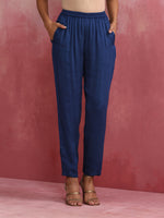 Thumbnail for trueBrowns Blue Modal High Low Kurta Co-ord Set