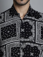 Thumbnail for Jainish Men's Paisley Printed Formal Shirts - Black - Distacart