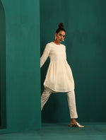 Thumbnail for trueBrowns Ivory Tonal Cotton Side Gathers Co-ord Set - Distacart