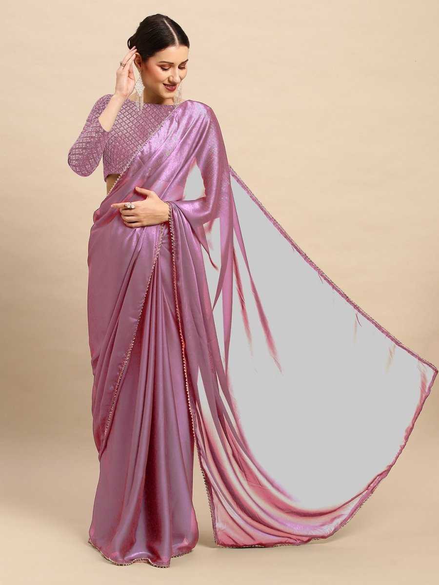 Anouk Beads And Stones Detail Pure Georgette Saree - Distacart