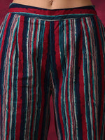 Thumbnail for Aks Ethnic Motifs Printed Pure Cotton A-line Kurta with Palazzos - Distacart