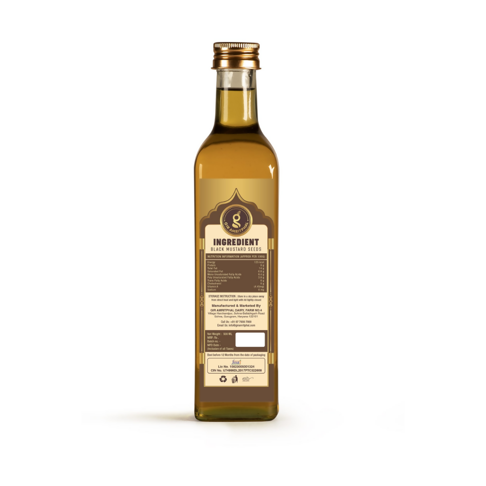 Giramritphal Kachi Ghani Cold Pressed Black Mustard Oil - Distacart