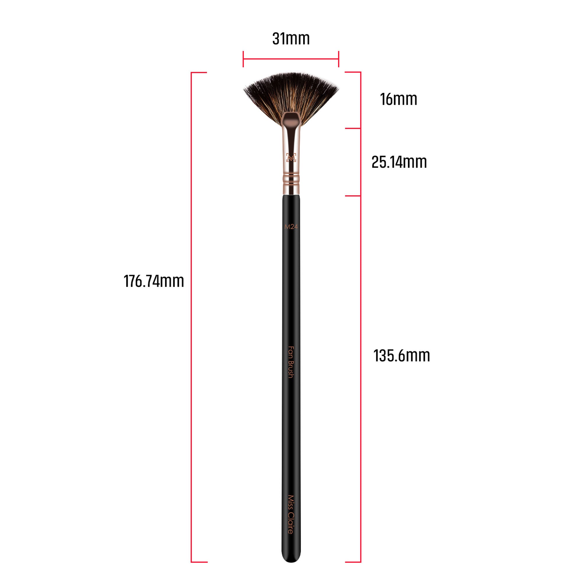 Miss Claire M24 - Fan Brush - Rose Gold