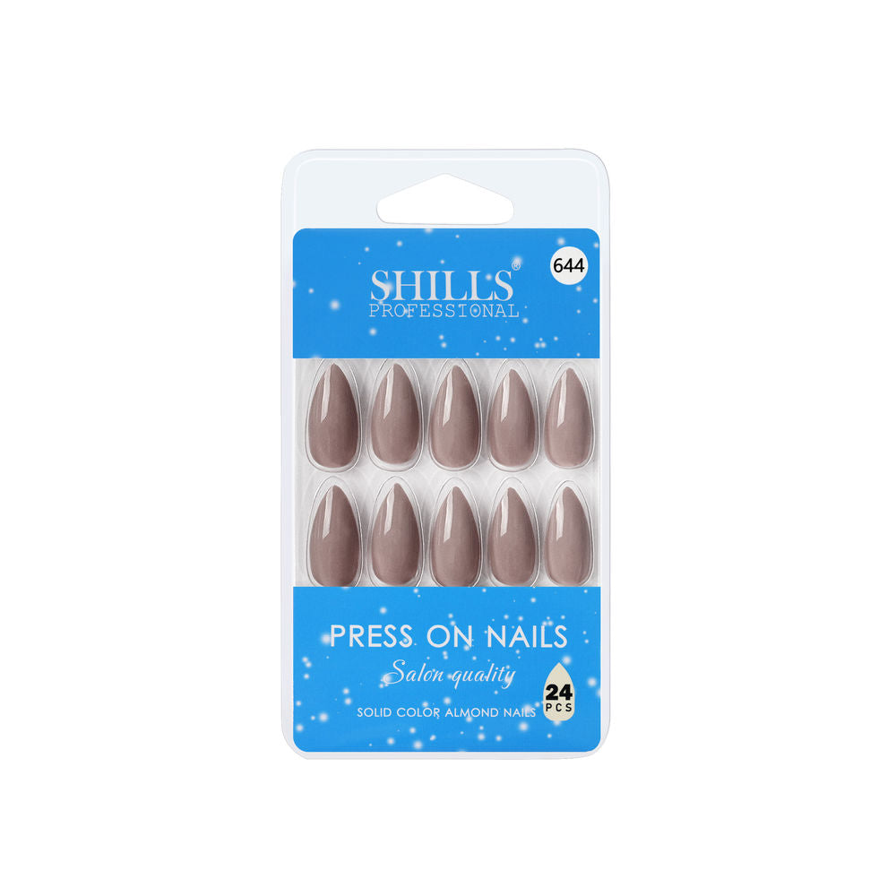 shills professional reusable press on nails almond spn644