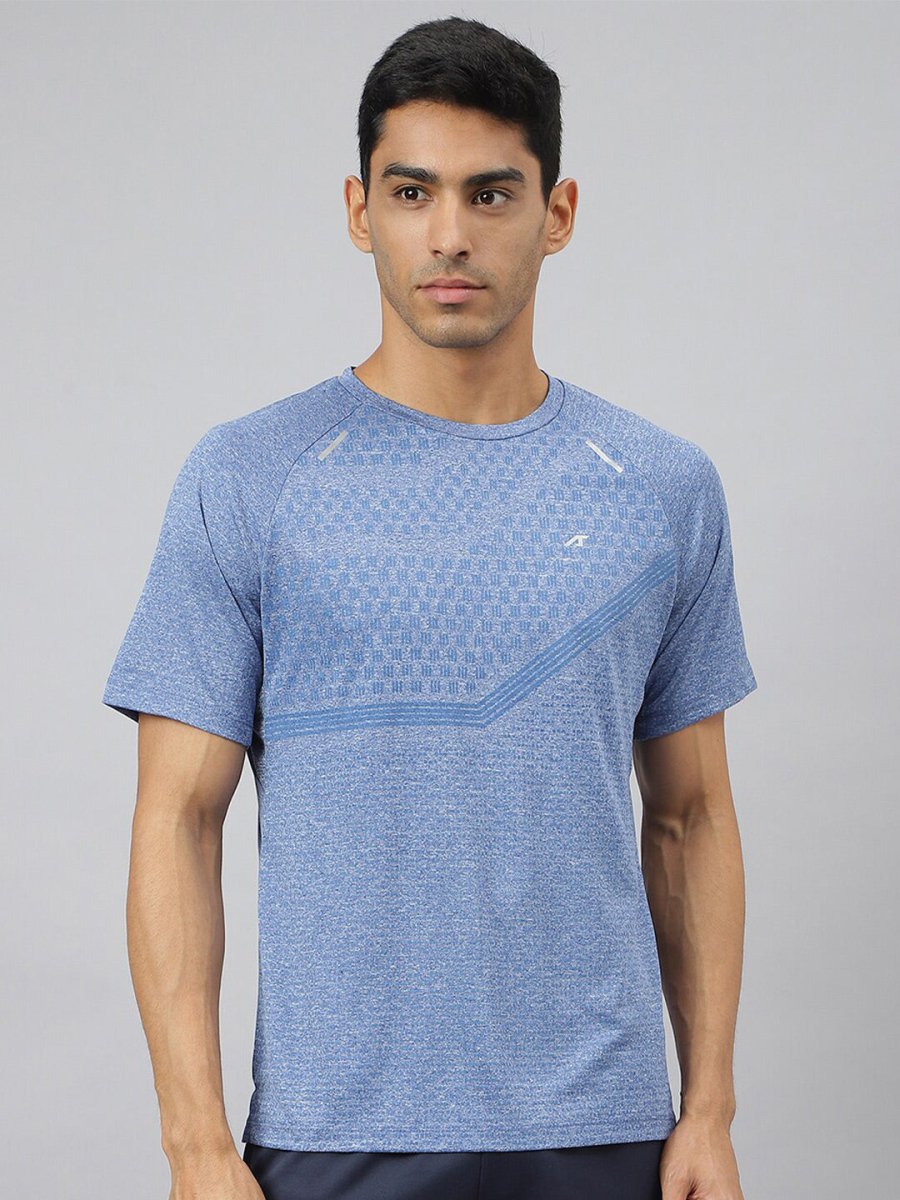 Alcis Men Heather Anti-Static Slim-Fit Round Neck Distance Running T-Shirt - Distacart