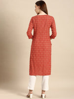 Thumbnail for All About You Women Brown Geometric Printed Regular Kurta - Distacart