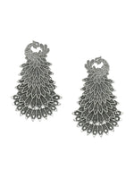 Thumbnail for NVR Women Silver Toned Contemporary Drop Earrings - Distacart