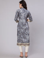 Thumbnail for Aks Ethnic Motifs Printed Keyhole Neck Straight Kurta - Distacart