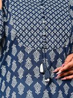 Thumbnail for Swasti Women Blue Floral Printed Floral Kurta - Distacart